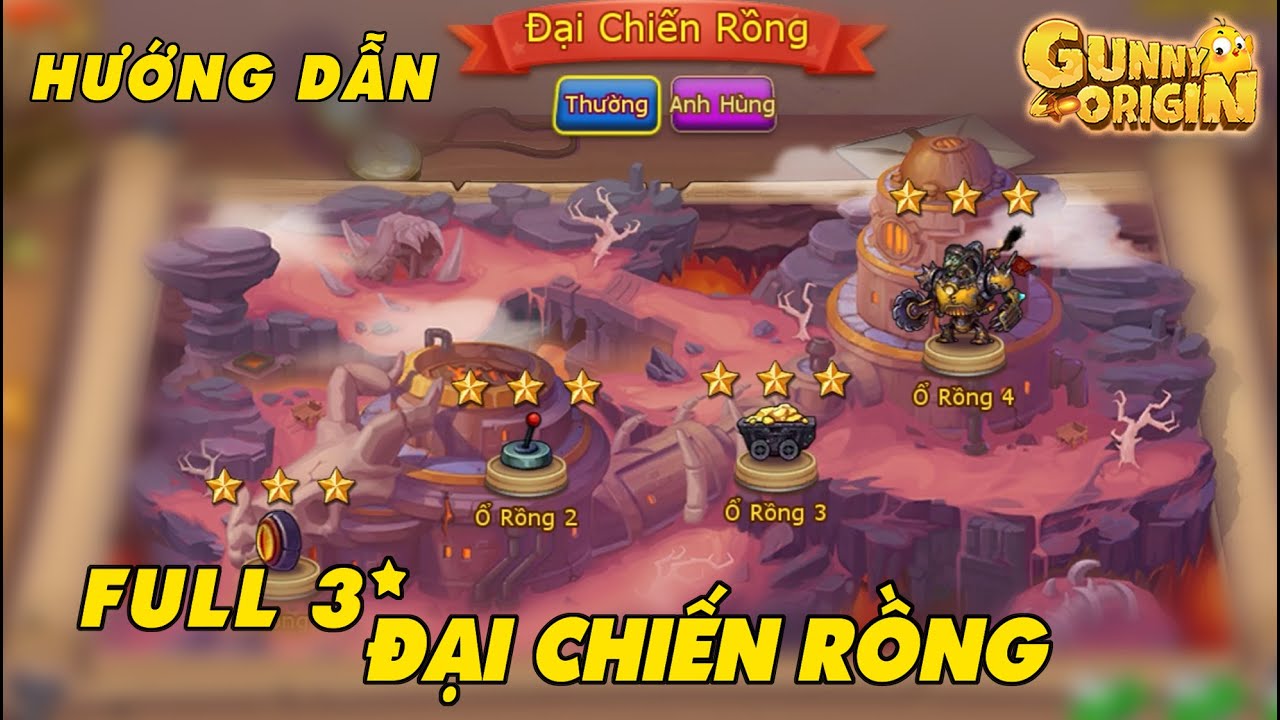 Gunny Origin | Hướng Dẫn Đi Full 3* Đại Chiến Rồng - Phó Bản Cốt Truyện