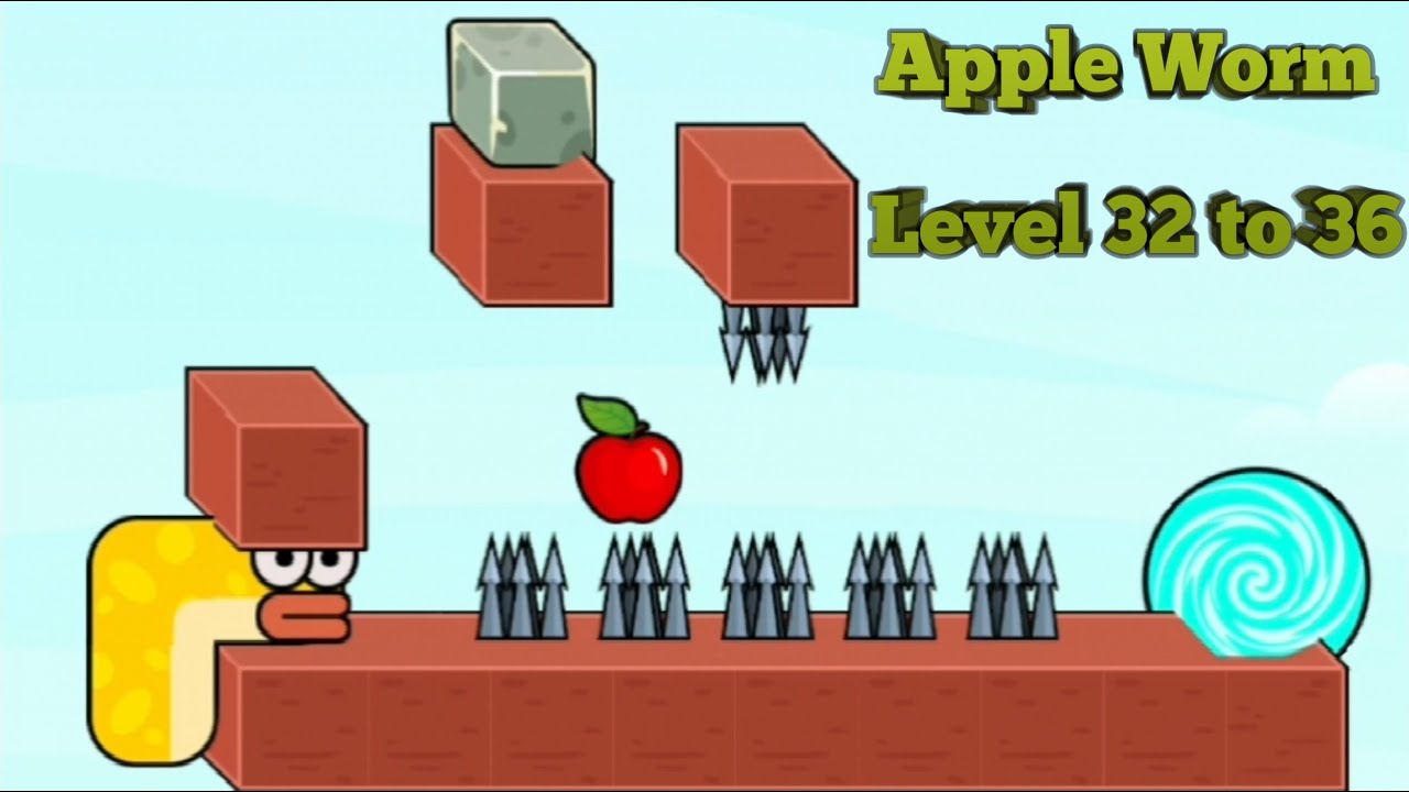 Apple Worm Game | Apple Worm Logic Game | Worm Apple | Logic and Puzzle Moves | Game Level 32 to 36