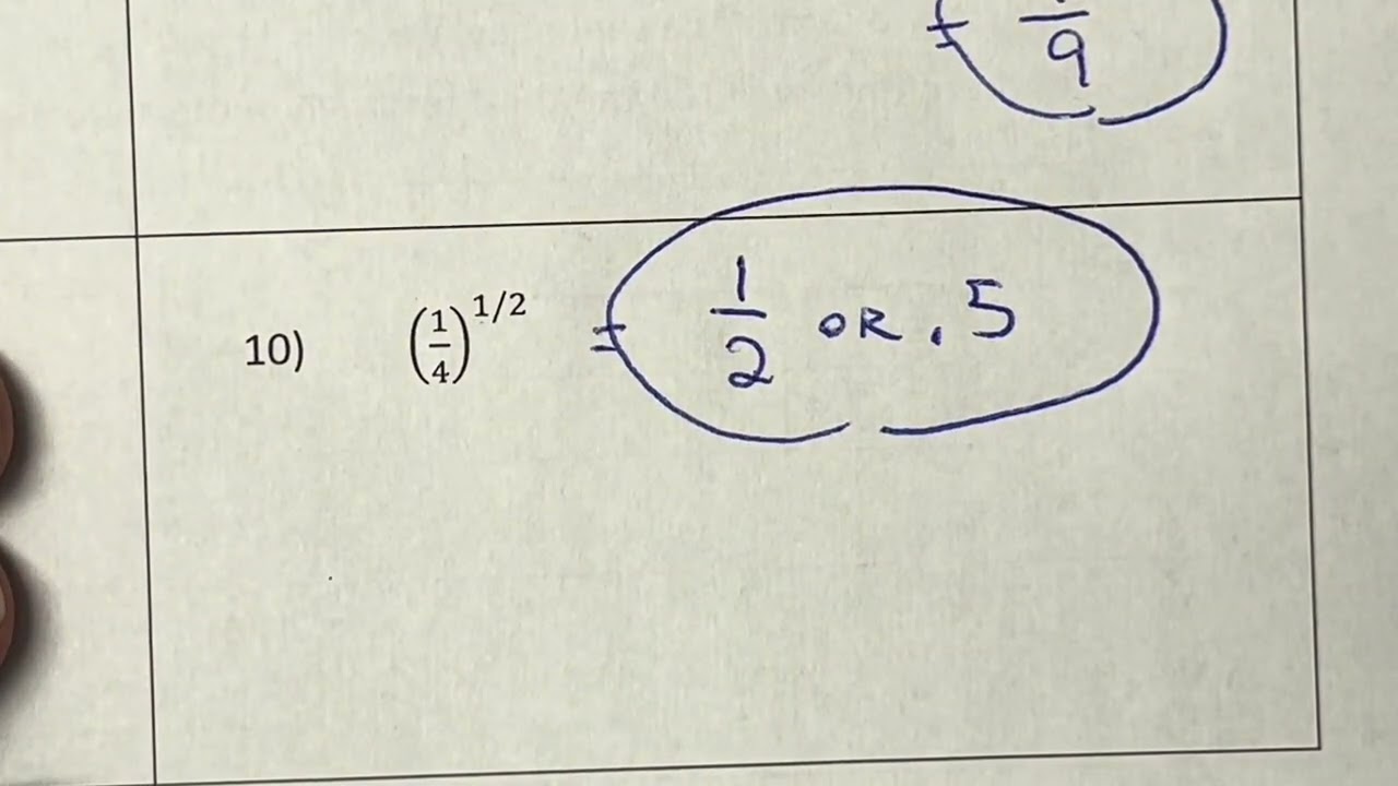 Alg Unit 6 Practice Test; Solutions Video