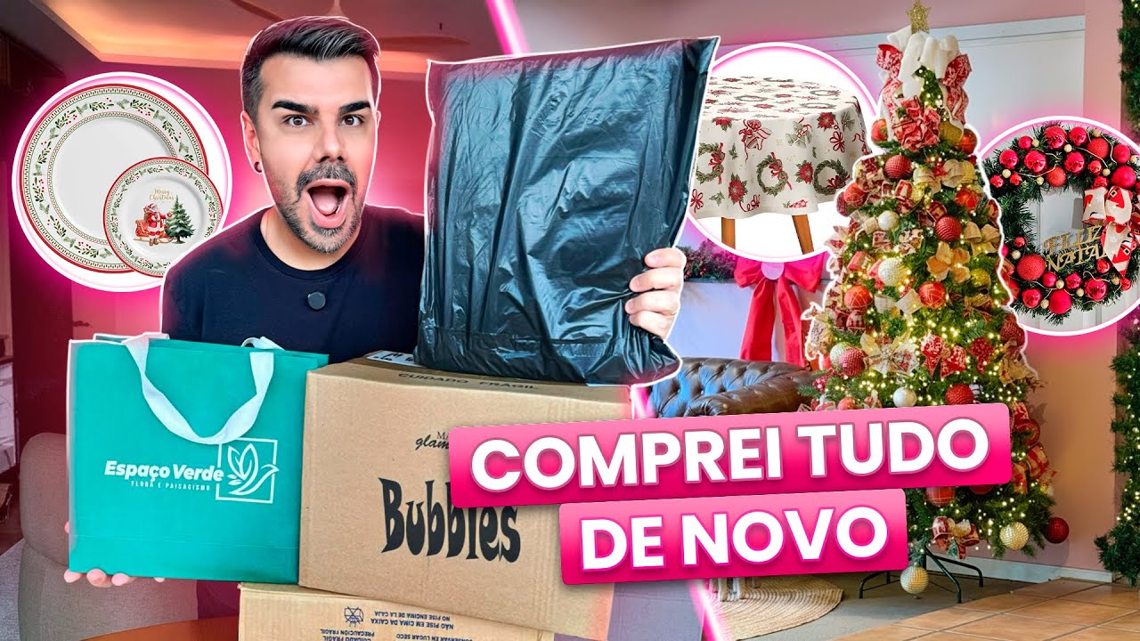 NOSSA &Aacute;RVORE DE NATAL ESTAVA FEIA!☹️ FIZEMOS MAIS COMPRINHAS DE NATAL!🎄 - Titi Fabri