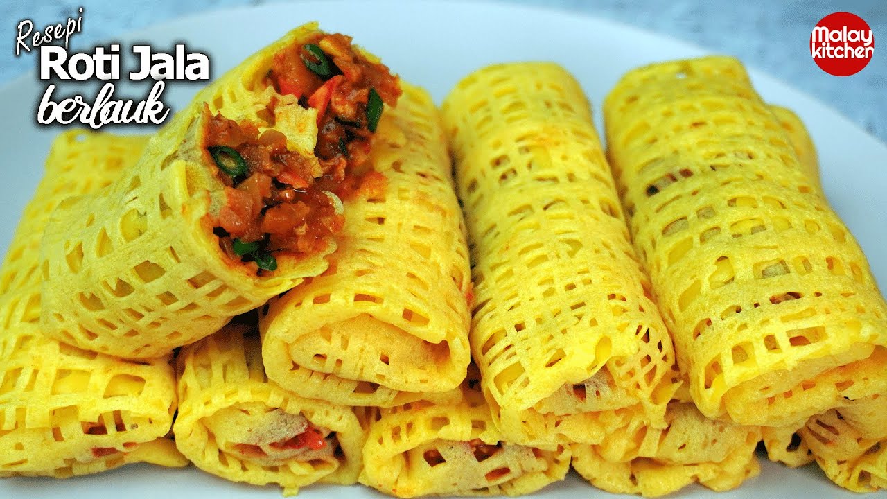 roti jala resepi | berlauk inti pedas dan Sedap