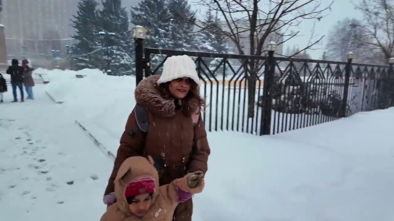 A snowstorm day in Russia 