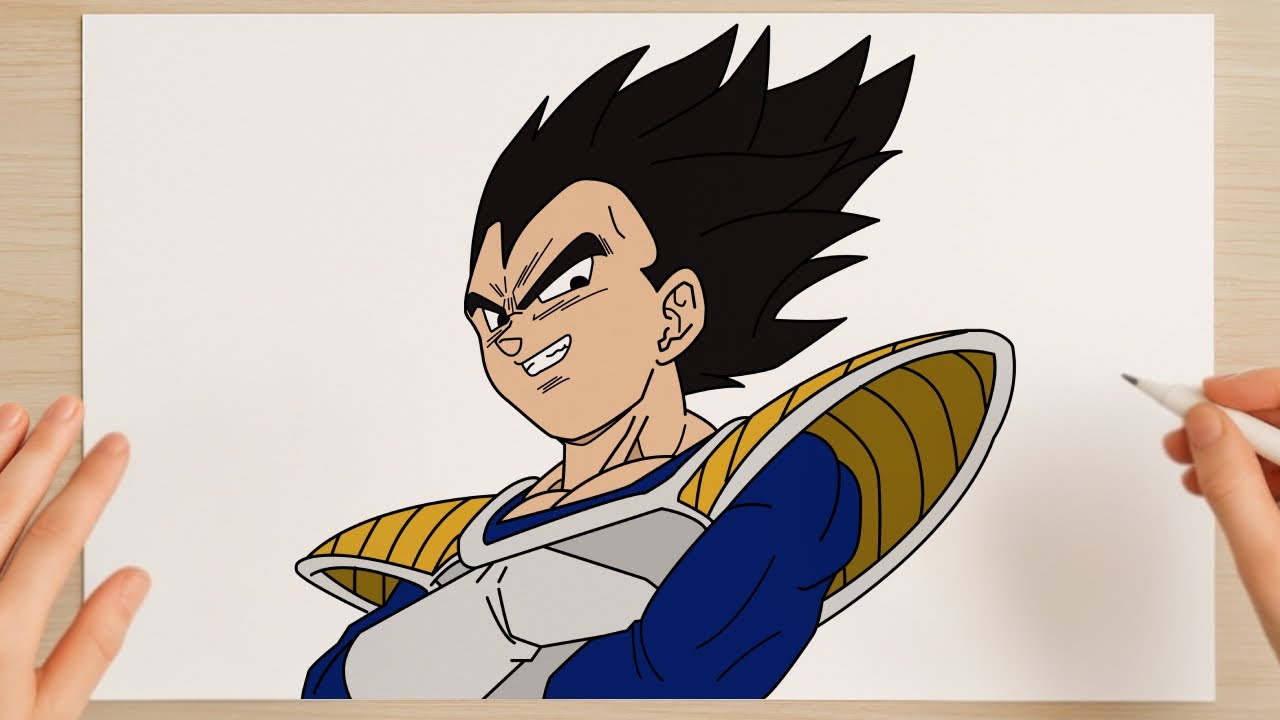 How to draw Vegeta from Dragon Ball | Step-by-Step Tutorial