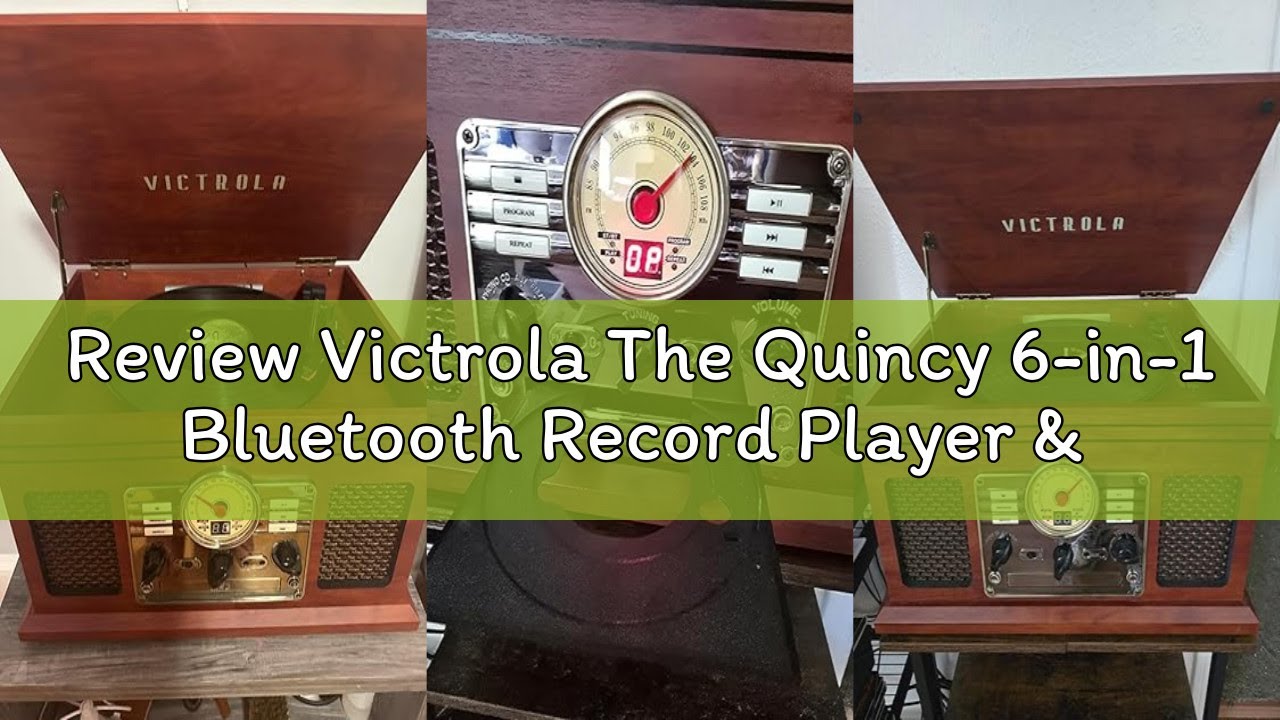 Review Victrola The Quincy 6-in-1 Bluetooth Record Player & Multimedia Center with Built-in Speakers