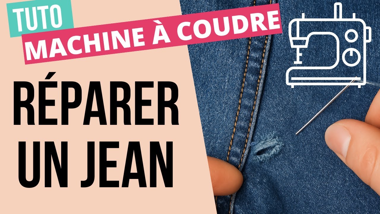 TUTO réparer un jean à la machine à coudre (avec un pied à piqué libre)