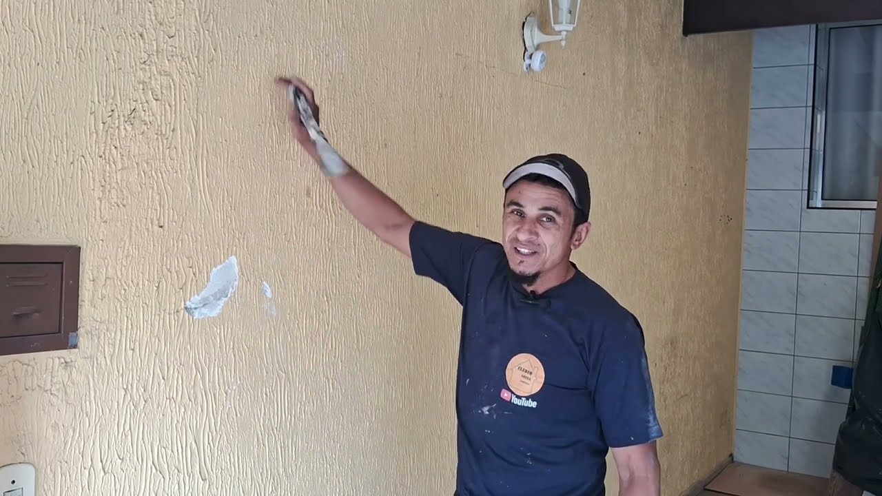 como remover  textura  e grafiatto  da parede  rápido  e prático