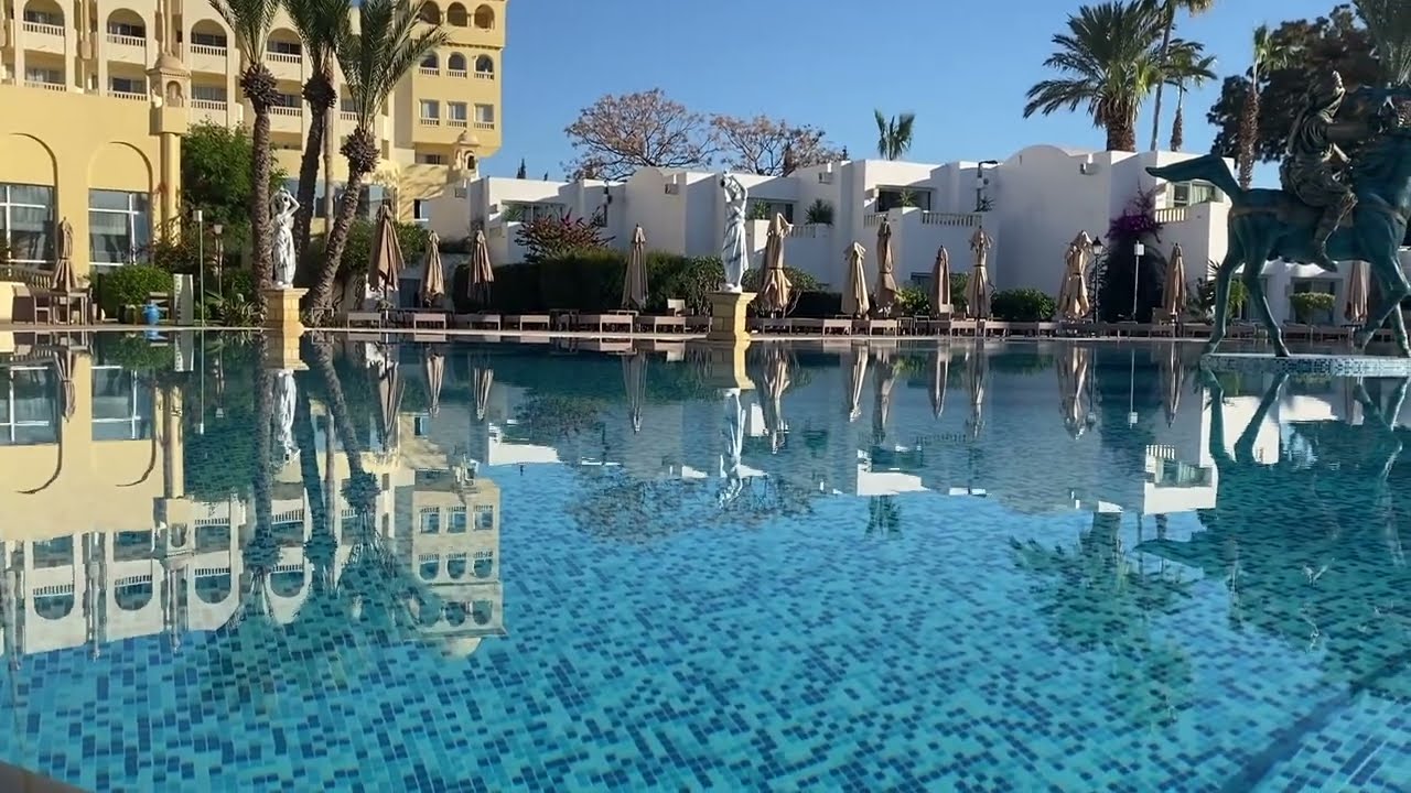 Steigenberger Marhaba Thalasso Hammamet tour of terrace, pools and beach