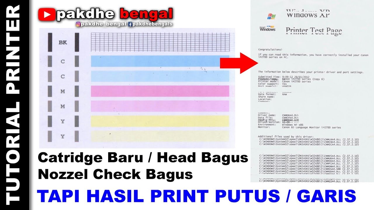 Catridge Printer Baru Tapi Hasil Printnya Putus Putus, printer canon hasil print putus garis