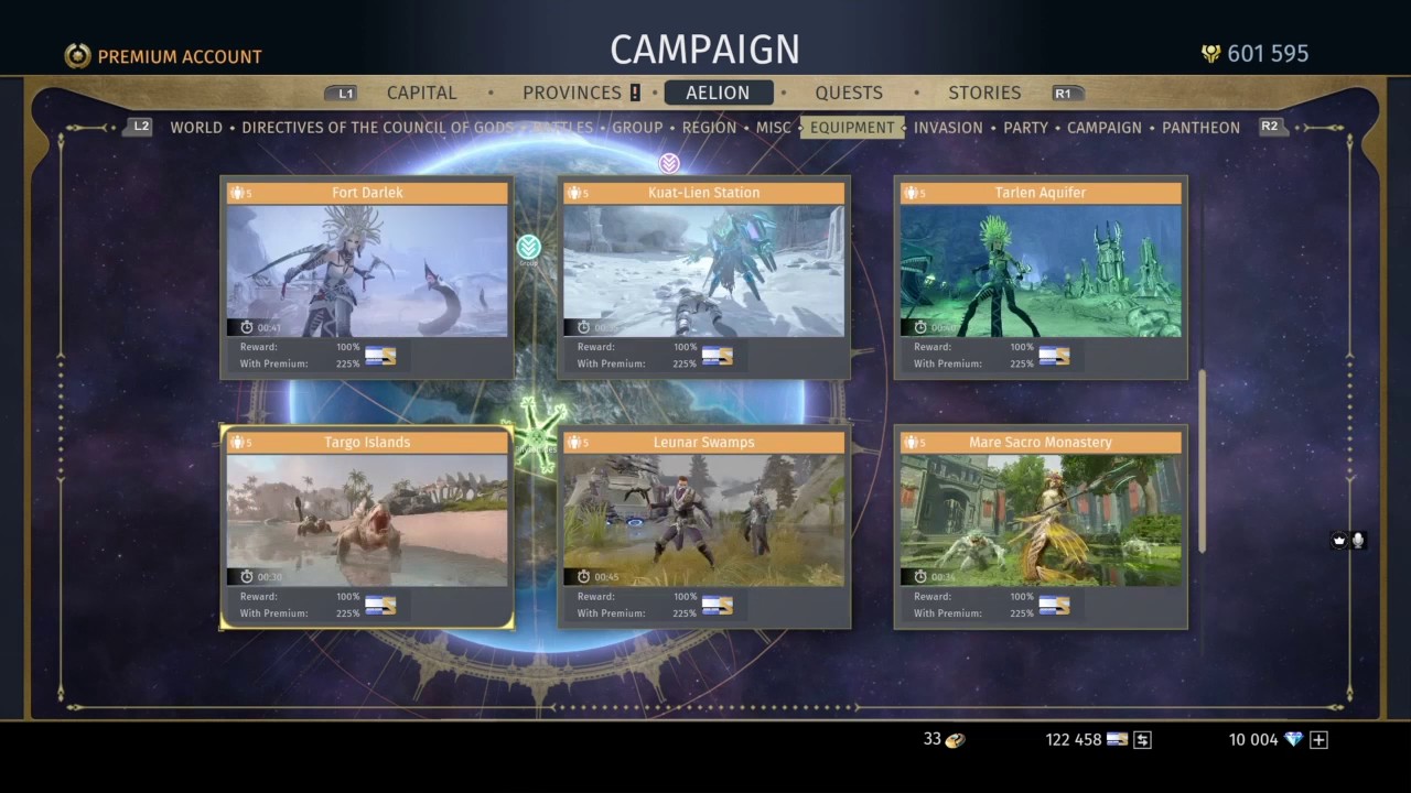 Skyforge Equipment Tab