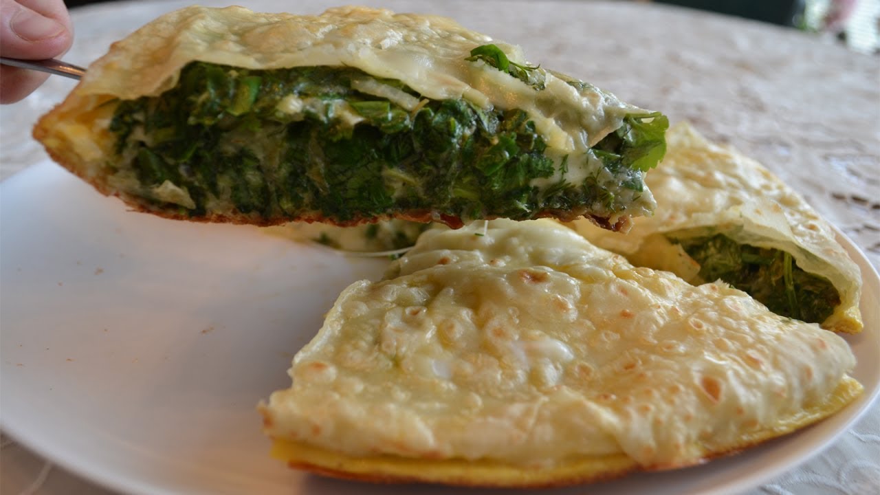 ПИРОГ из тонкого лаваша со  ШПИНАТОМ и СЫРОМ на сковороде iCook   Быстрый и сытный завтрак 💝