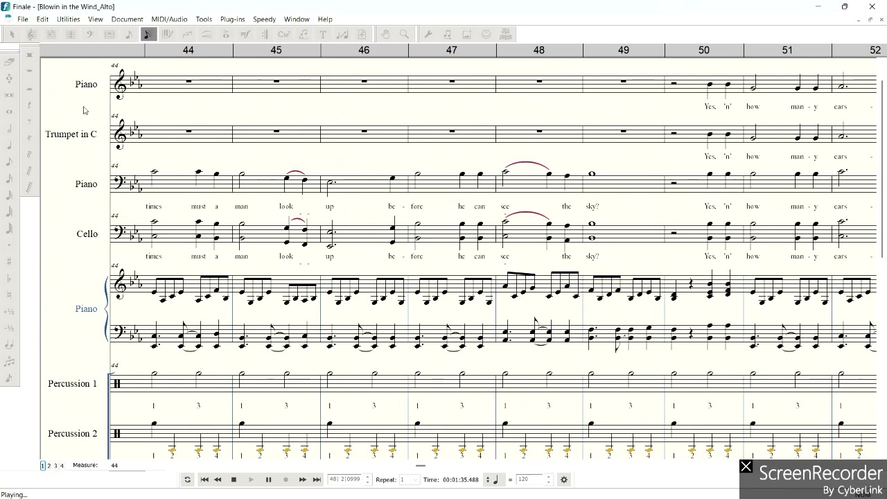 Blowin in the Wind Alto