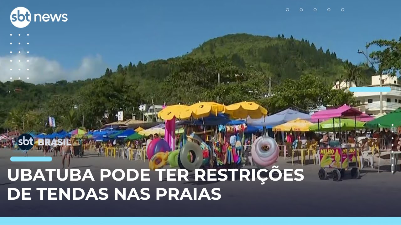 Projeto de lei que proíbe tendas nas praias é aprovada em Ubatuba (SP) | SBT Brasil (02/05/25)