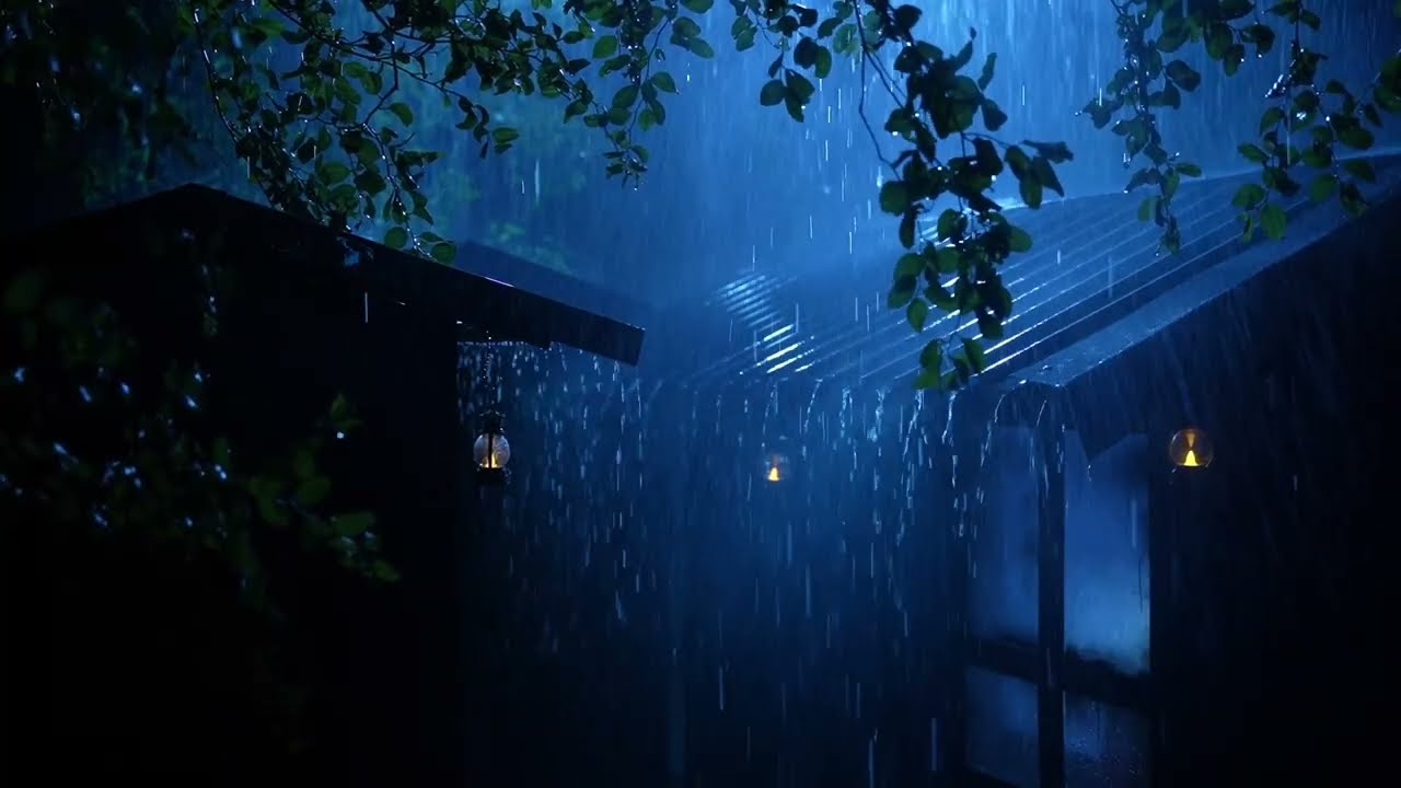 Rain Pounding the Metal Roof 🌙 Thunderstorm at Night – Let Your Mind Slow Down & Rest Deeply