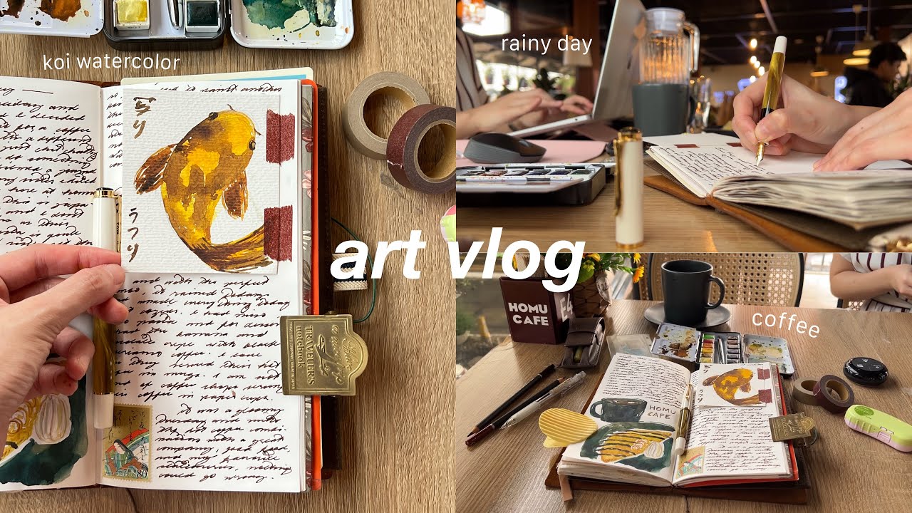 cozy cafe journaling on a rainy day ☕️🖋️ journal with me: mini vlog