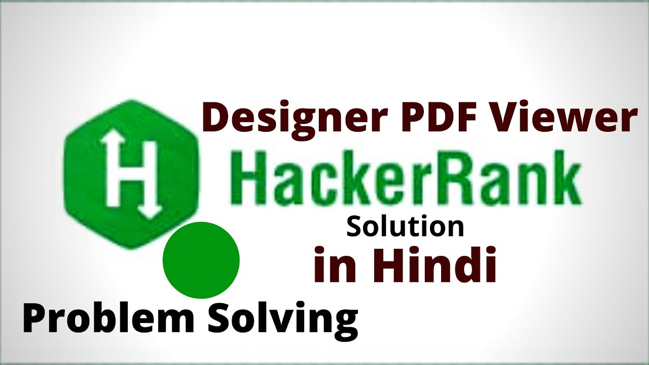 Designer PDF Viewer || Hackerrank Solution || Java || Hindi