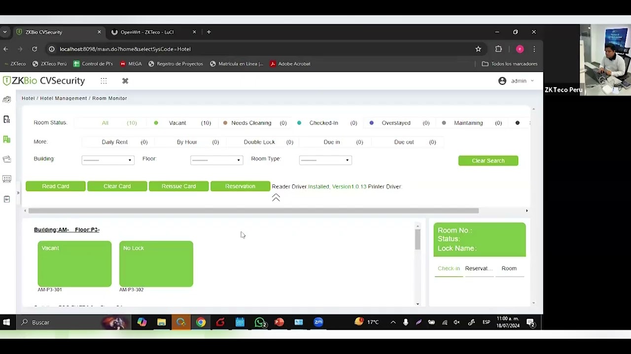 Guía Completa: Configuración de la Cerradura Hotelera ZL700 con ZKBio CVSecurity