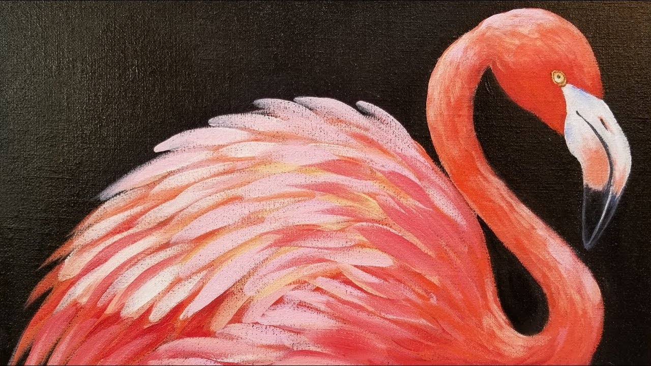 Easy FLAMINGO Acrylic Painting Tutorial for Beginners LIVE