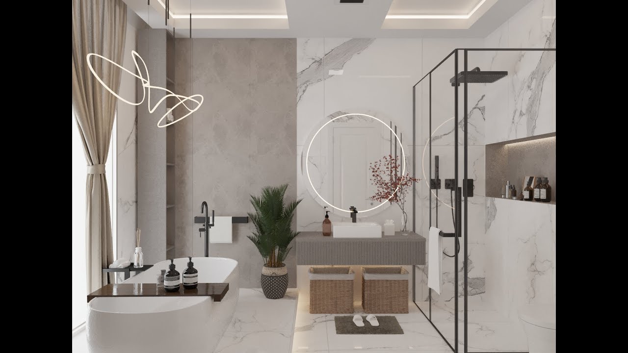 رسم حمام باستخدام محرك كورونا رندر - Drawing a bathroom By the Corona  / 3d max Render