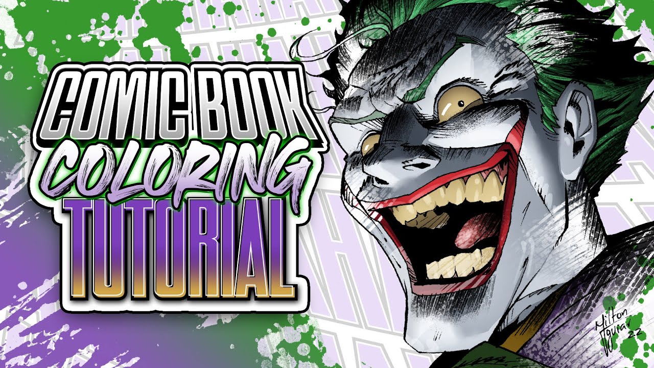 Comic Book Coloring Tutorial - (Coloring The Joker)