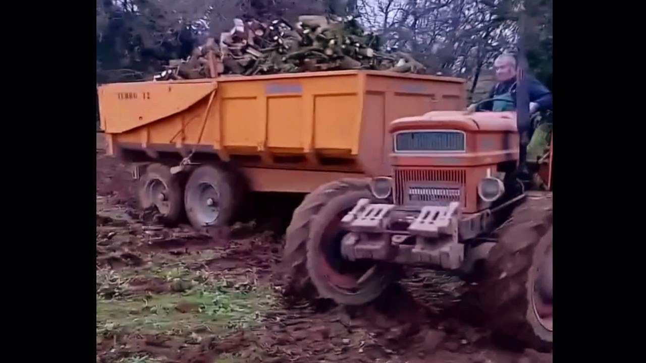 Fiat 1000 DT + Rimorchio da 15 Ton pieno di legna | Someca