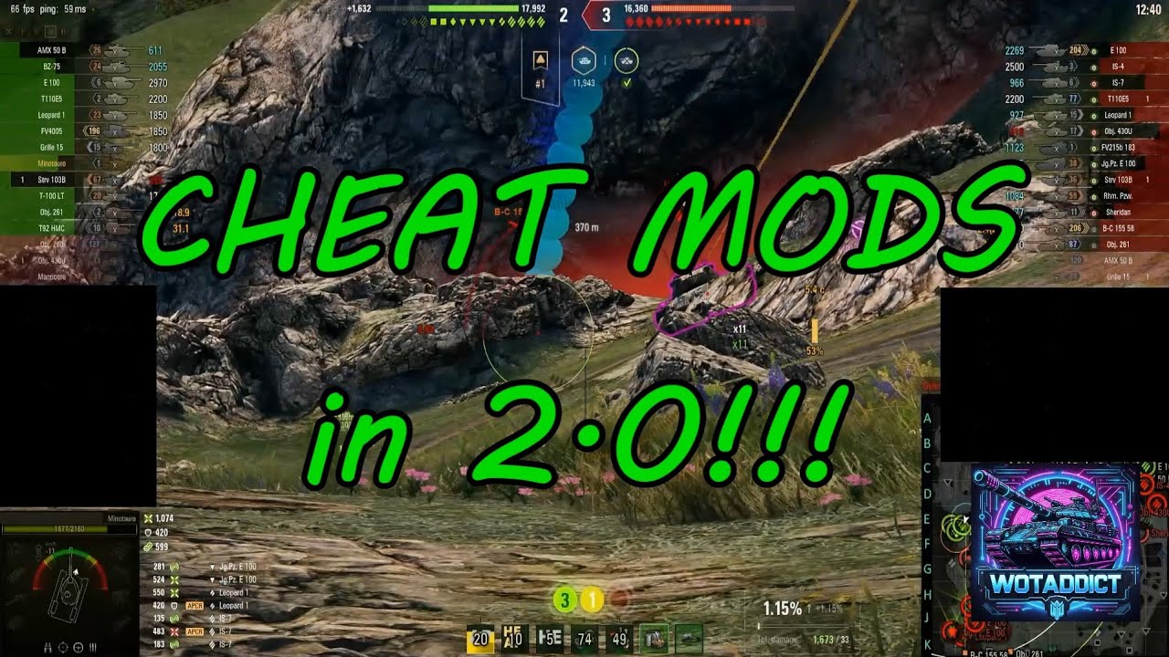 Чит-моды в версии 2.0!!! (Wot Addict Global)