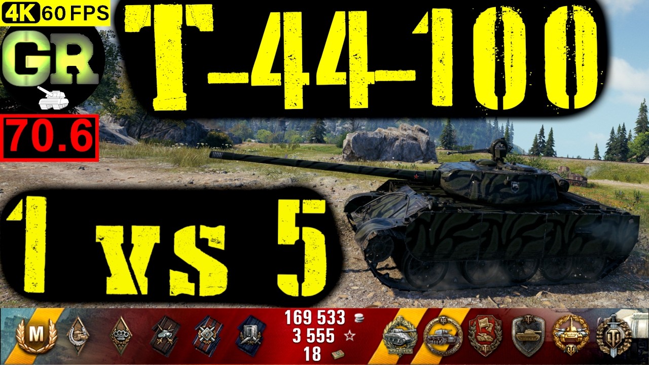 71_World of Tanks T-44-100 WoT Replay - 9 Kills 3.8K DMG(Patch 1.4.0)