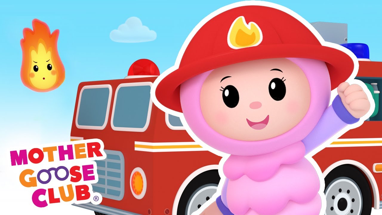 Fire Engine, Fire Engine | Mother Goose Club Cartoons #NurseryRhymes