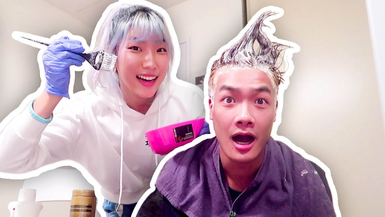 Bleaching JYP's Hair!!!!!! 😱😱😂😋 ft BTS idol dance (hilarious like a fail) (try not to laugh)