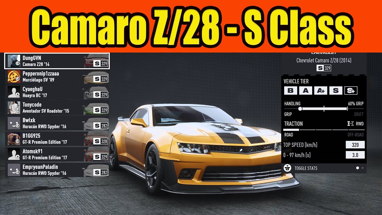Chevrolet Camaro Z28 Build S Class in Need For Speed Unbound