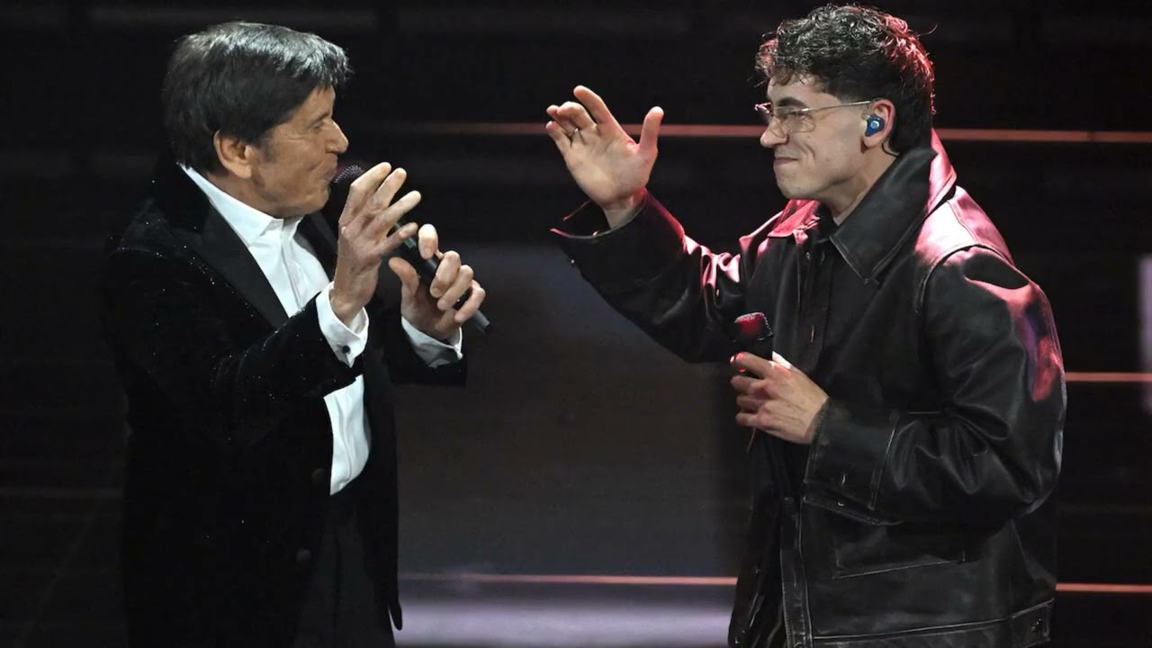 SANREMO 2026 : GIANNI MORANDI CANTA VITA COL FIGLIO TREDICI PIETRO