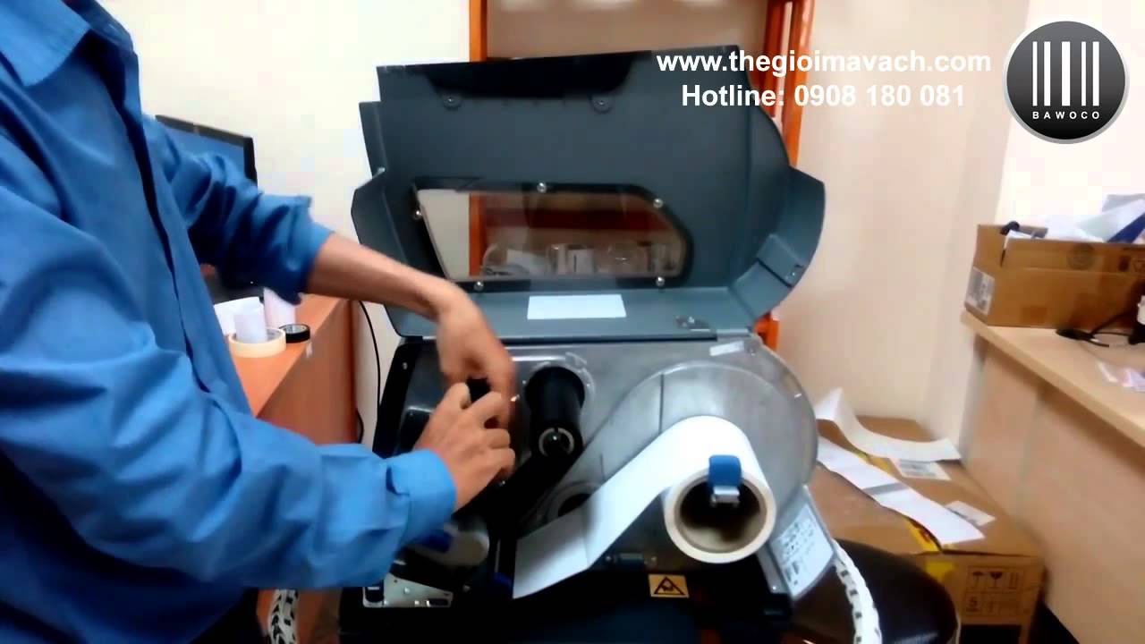 Hướng dẫn lắp giấy, mực Máy in mã vạch Intermec PM43 | Công Ty Thế Giới Mã Vạch