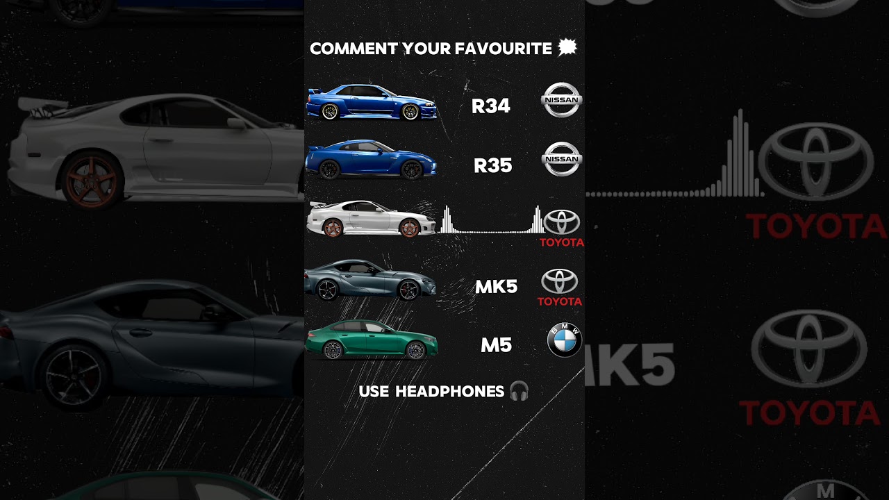 Cars Sound 💀 #nissanskyliner34 #nissangtr35 #supramk4 #toyotasupra #supramk5 #bmwm5