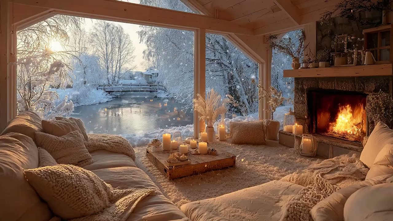 Tranquil Escape 🌟 Healing Piano 🎹 Warm Fireplace 🔥 Create Calm & Relax