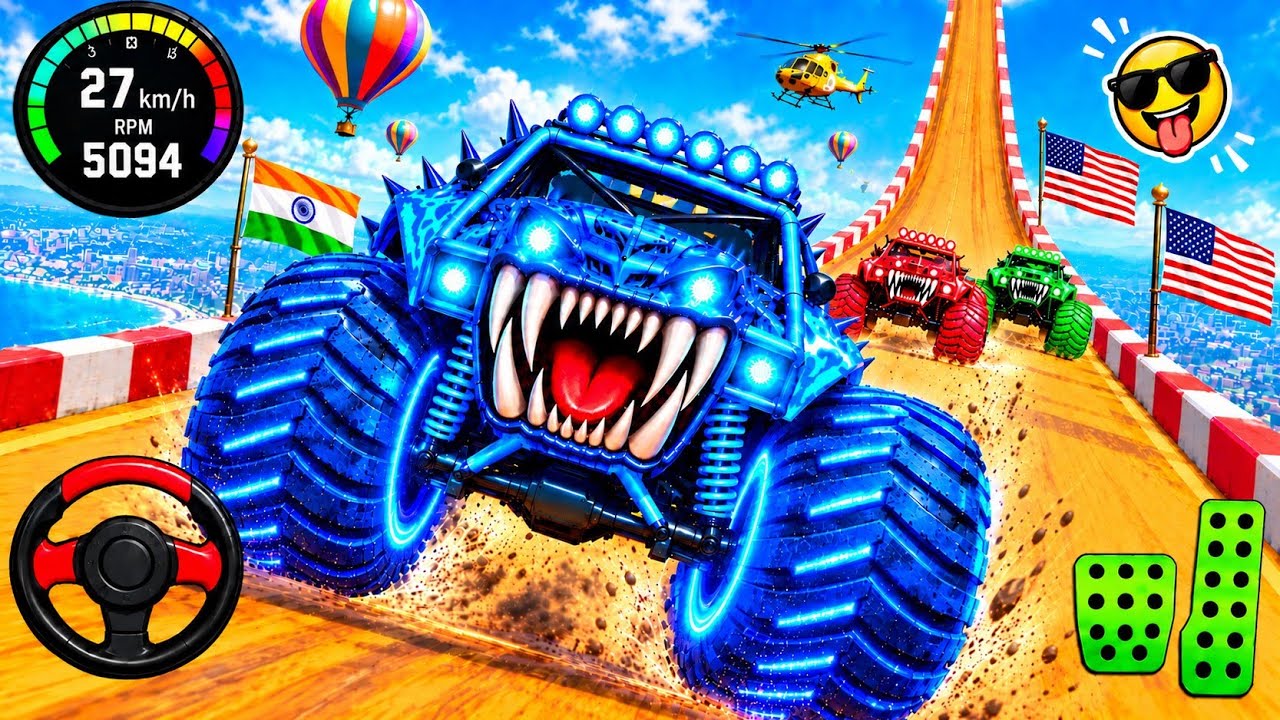 MONSTER TRUCK EPIC MEGA RAMP! 💥 Huge Jumps & Crazy Stunts | Part 18
