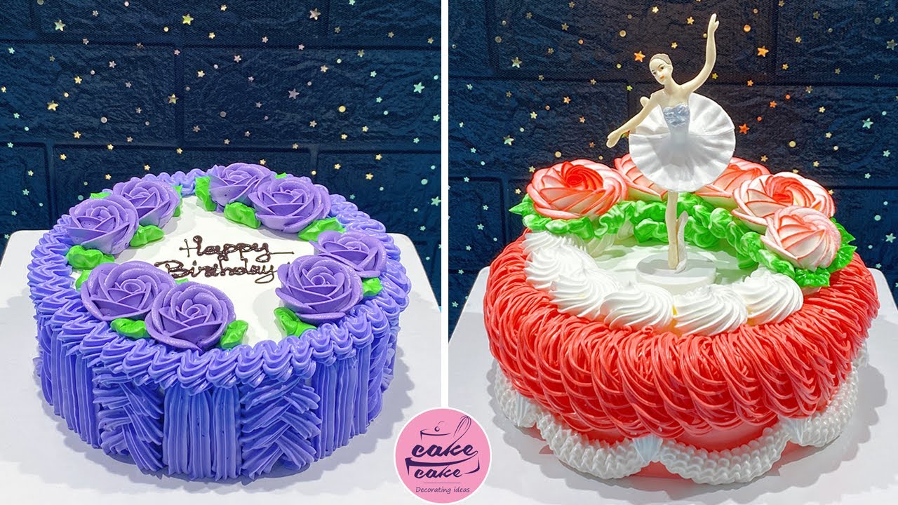 Purple Rose Birthday Cake Decorating Tutorials