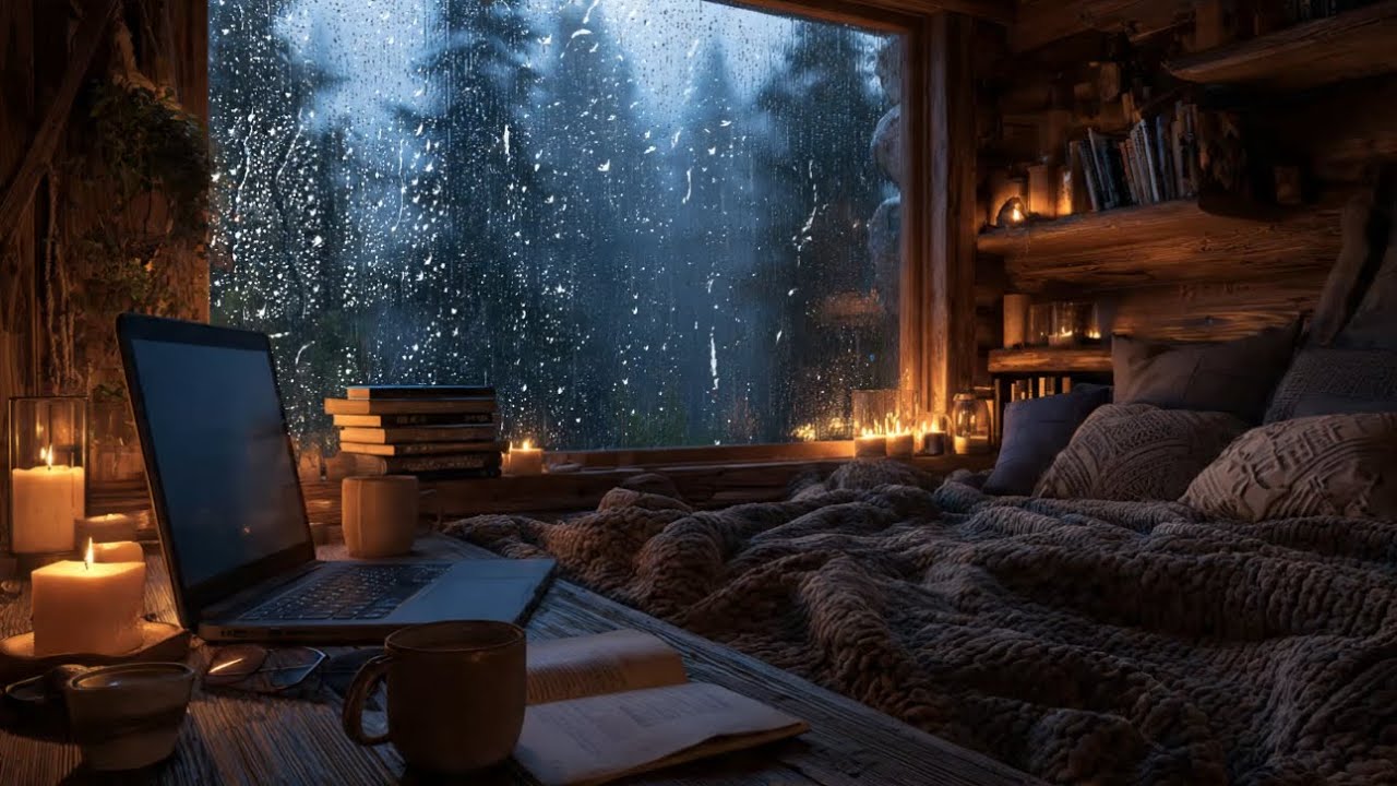 Cozy Car Rain & Thunder 🌙 Calming Rain Sounds for Deep Sleep and Full Relaxation Focus