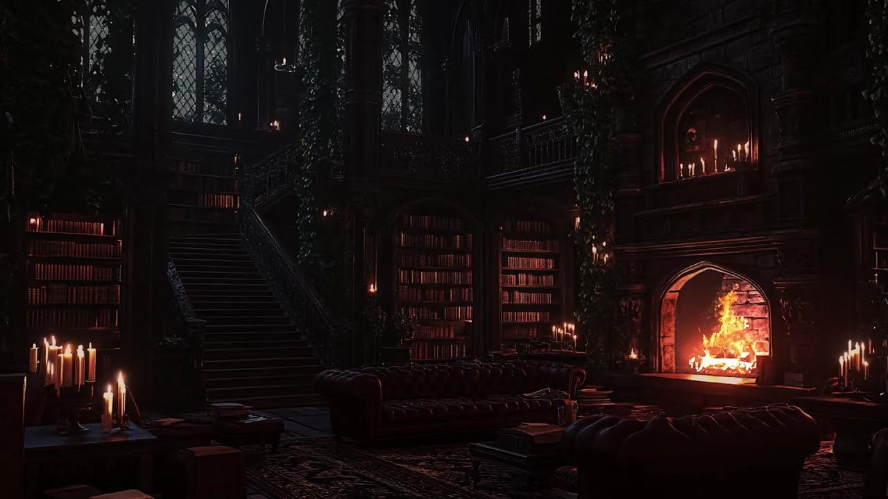 Old Castle Heavy Rain Ambience | Cozy Fireplace & Thunderstorm | Deep Sleep 10H, Goodbye Insomnia