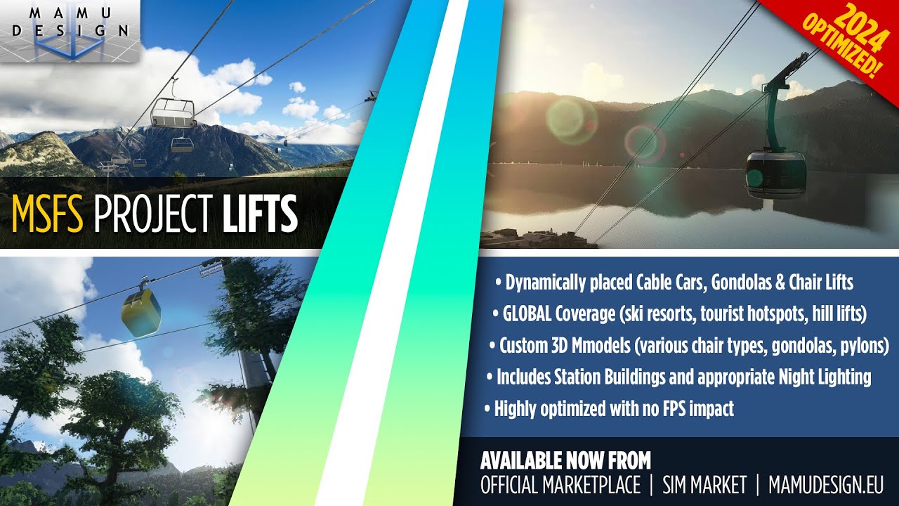 Project Lifts BIG update! AnimateLifts - Ride cable cars in Microsoft Flight Simulator