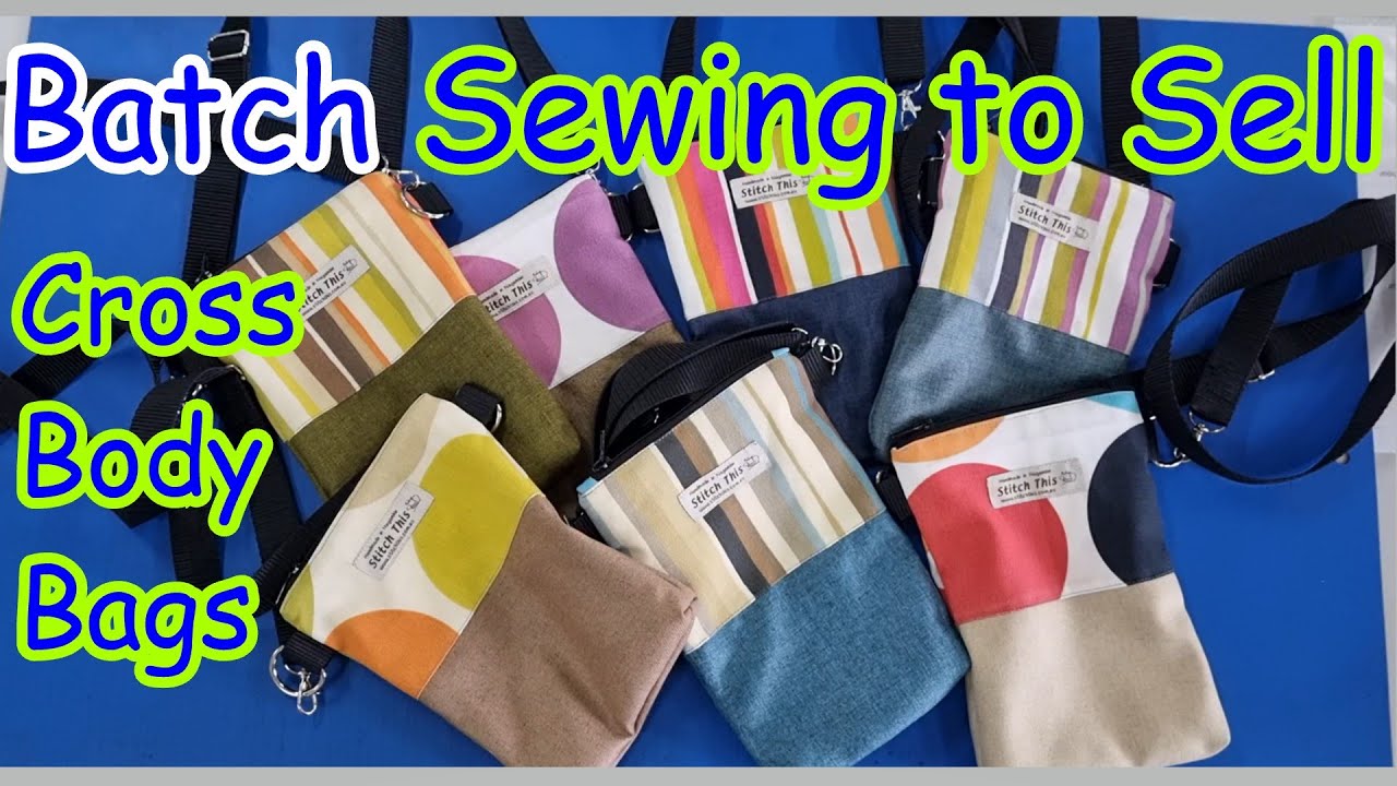 How I batch sew crossbody bags to sell using sample swatch fabric saved from going to landfill