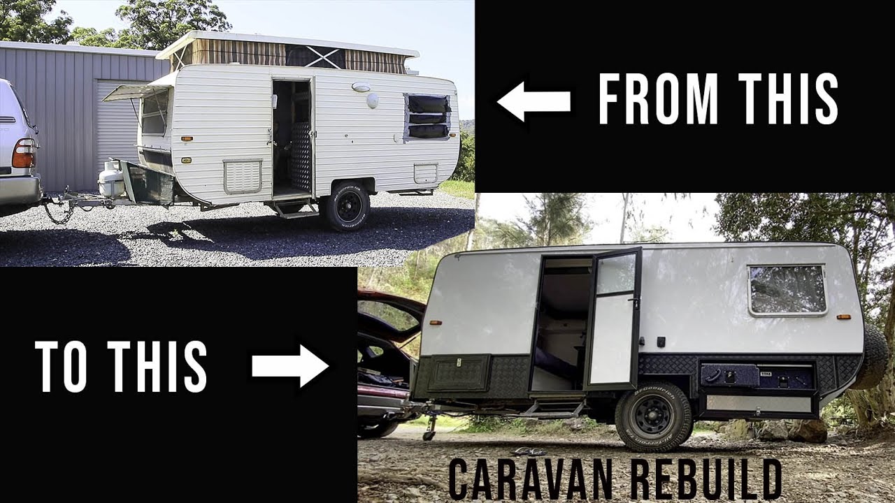 CRAZY Transformation!!! Caravan Rebuild - Replacing the exterior totally changed this old caravan!
