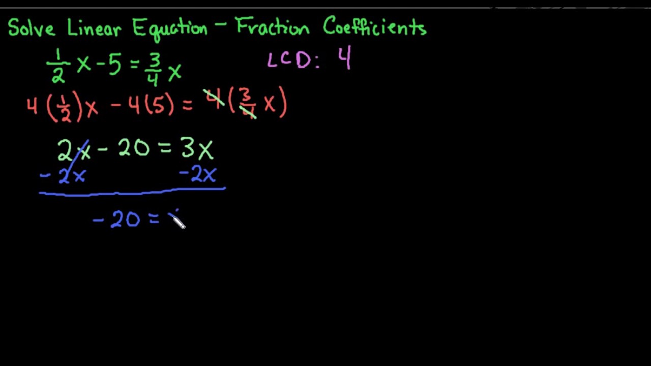 Linear Equation-Fraction Coefficients