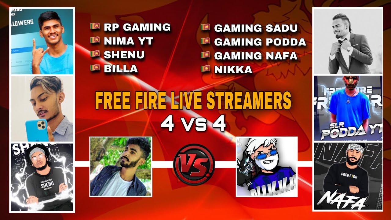 Sri Lanka FF Live Streamers 4vs4 | පලවෙනි පාරට කට්ටියම එකට @GarenaFreeFireBrasil