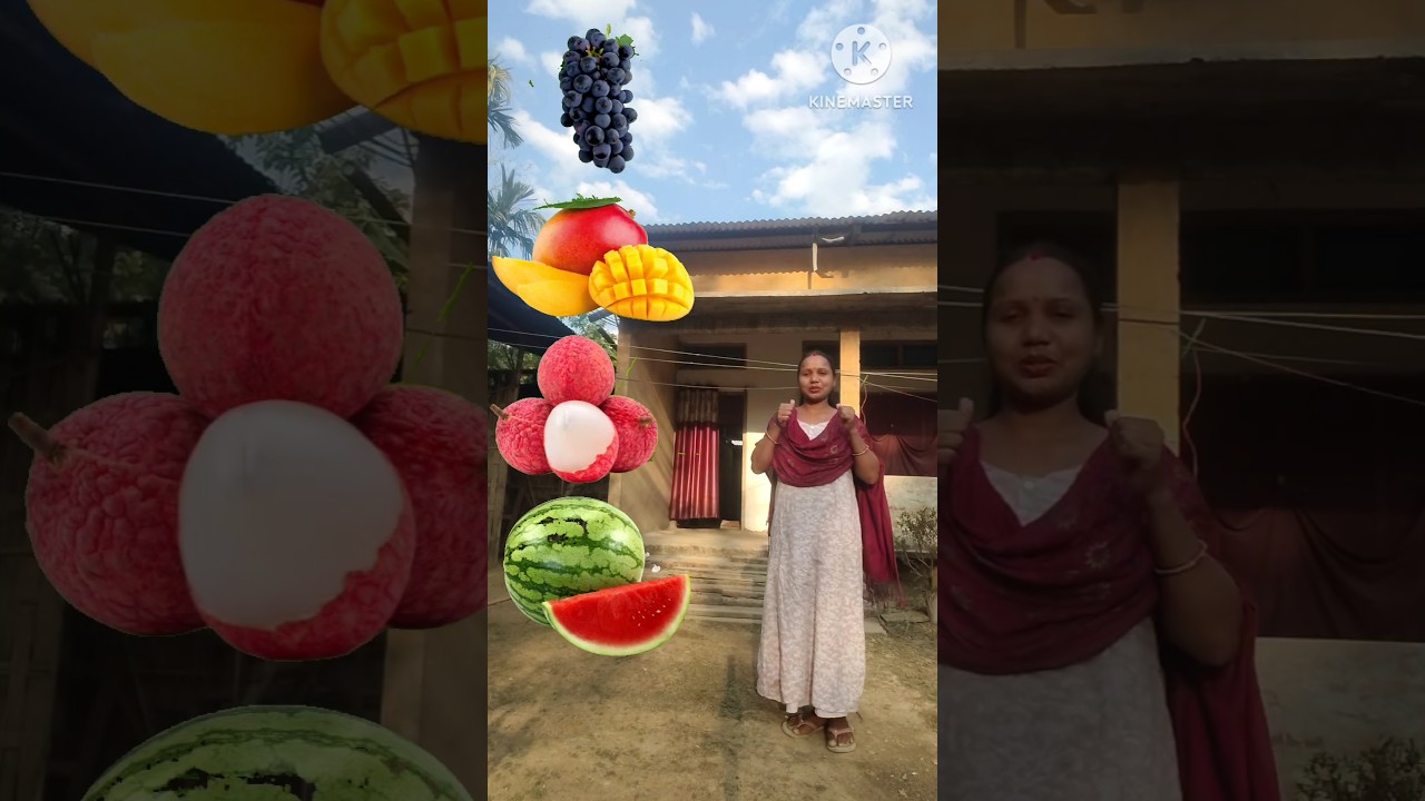 Rounding coconut to Grapes, Mango, lichi & Watermelon -Fruits names magic video