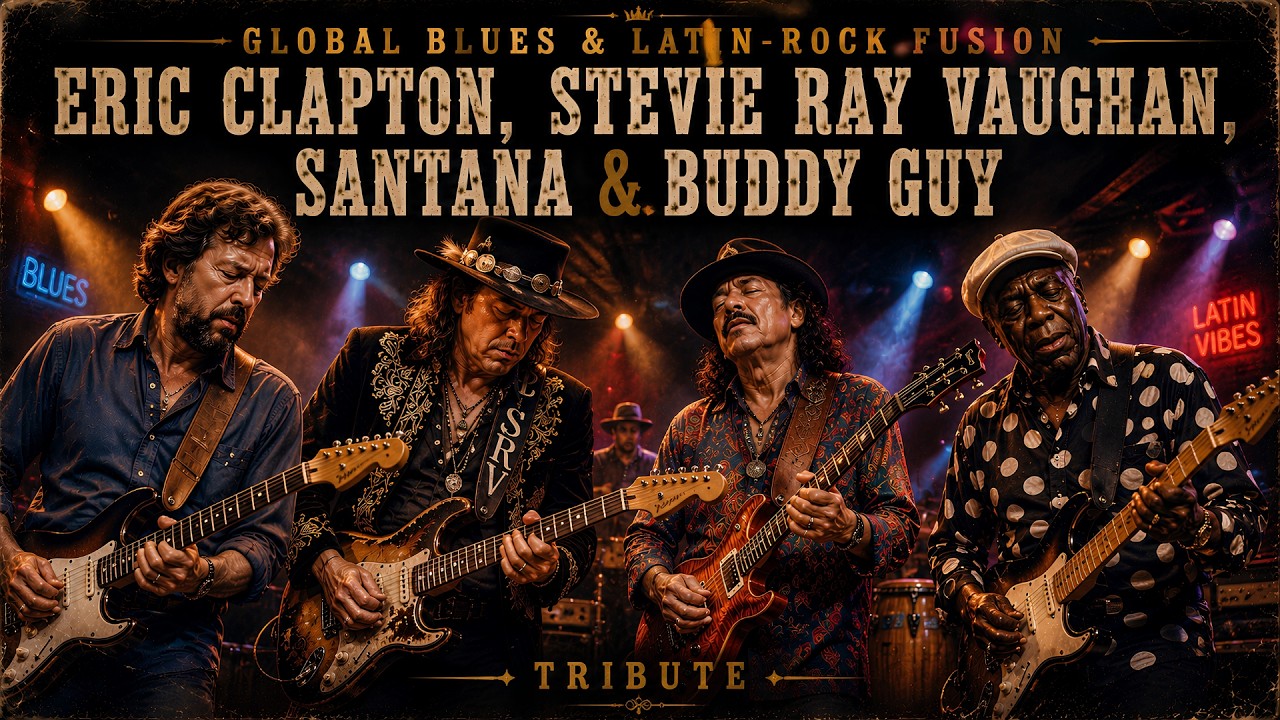 Eric Clapton, Stevie Ray Vaughan, Santana & Buddy Guy  - Global Blues & Latin-Rock Fusion | Tribute