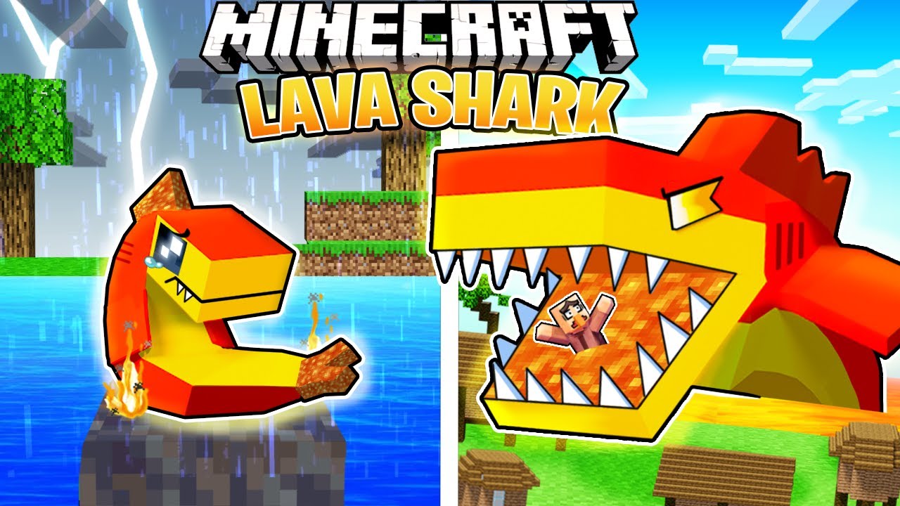 I Survived 100 Days as a LAVA SHARK in HARDCORE Minecraft!