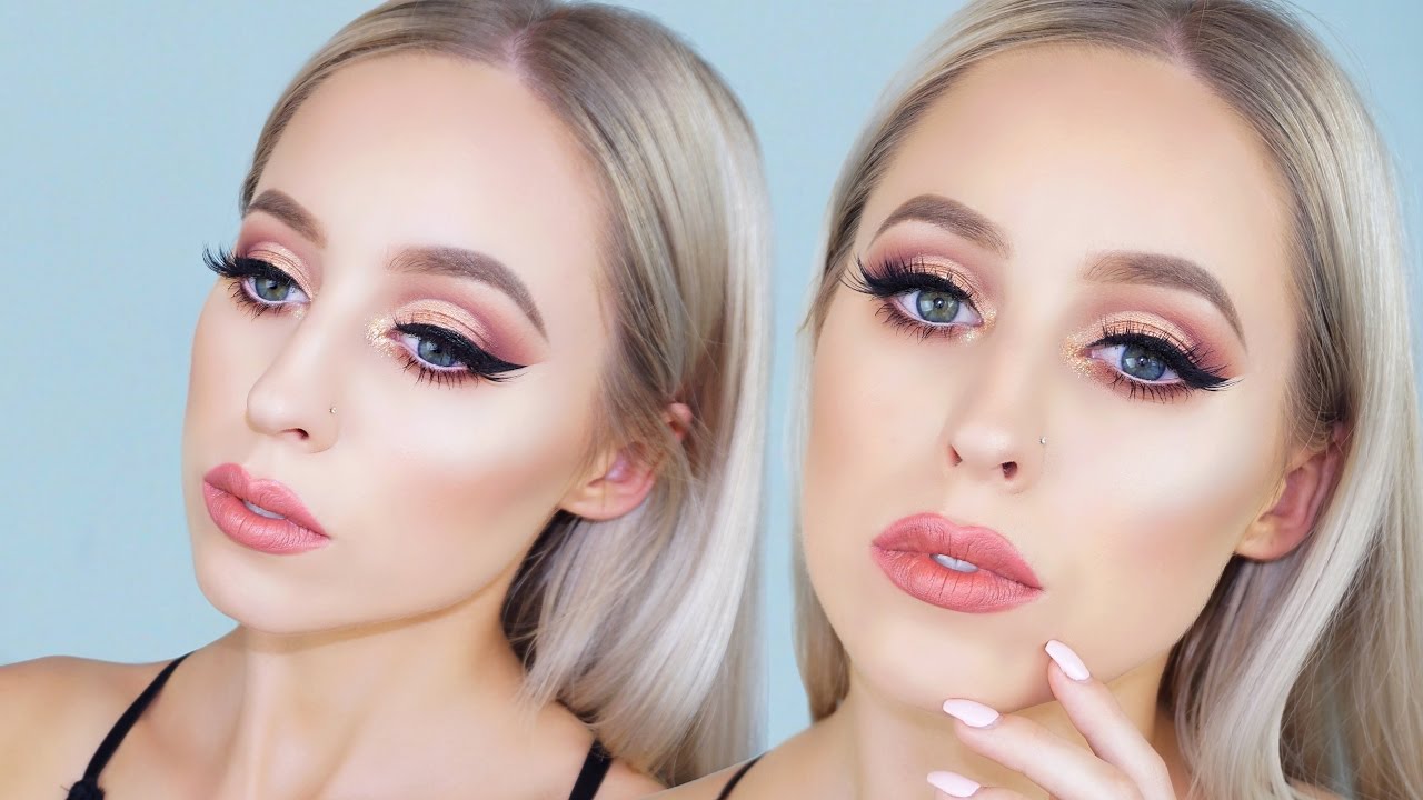 HUDA BEAUTY ROSE GOLD PALETTE MAKEUP TUTORIAL | Kasey Rayton