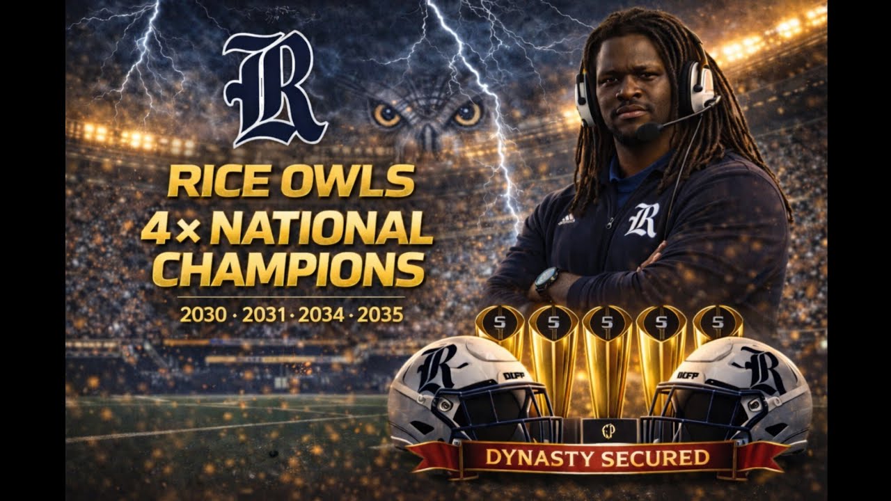 🏟️LIVE 🏟️RICE OWLS 🏟️CFB26 🏟️DYNASTY 🏟️SEASON 11🏟️DAY 42🏟️4 TIME 🏆🏆🏆🏆🏟️HEISMAN