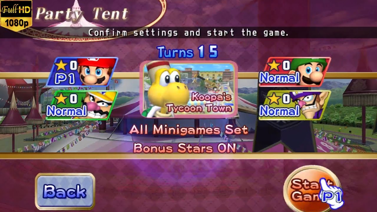 Mario Party 8 - Battle Royale - Koopa's Tycoon Town - Mario vs Luigi vs Wario vs Waluigi
