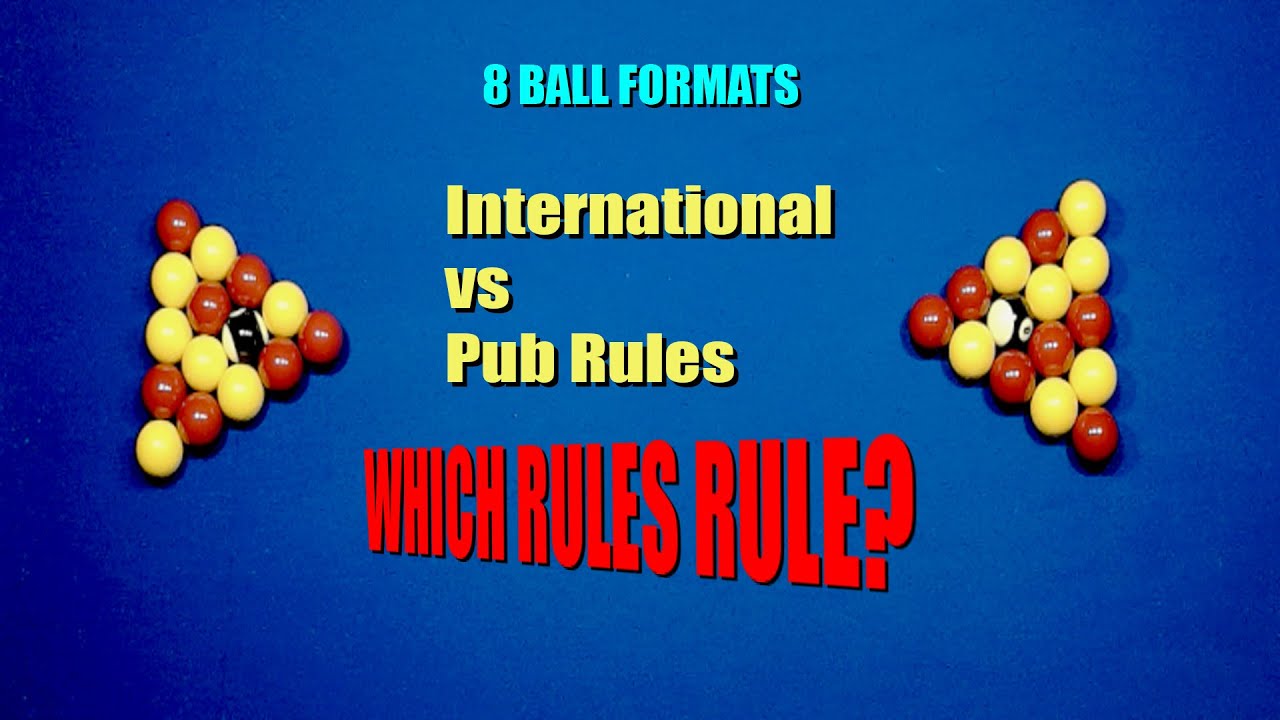 Международные правила игры в 8 шаров против правил игры в паб Blackball.