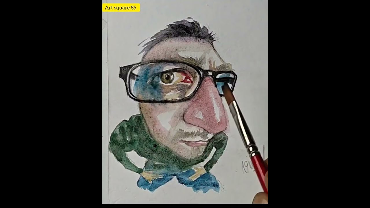 Рисунок-карикатура акварелью